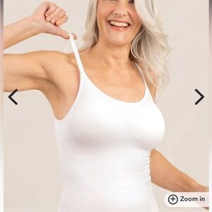 Shapermint Essentials All Day Every Day Scoop Neck Cami Tank Top White Shapewear